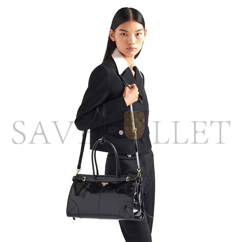 PRADA BONNIE LARGE LEATHER HANDBAG 1BA433 (38*24*12cm)